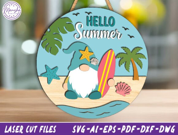 Beach Gnome Door Sign Laser Cut File Svg Review