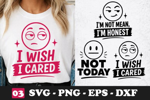I Wish I Cared SVG Funny Sarcastic Review